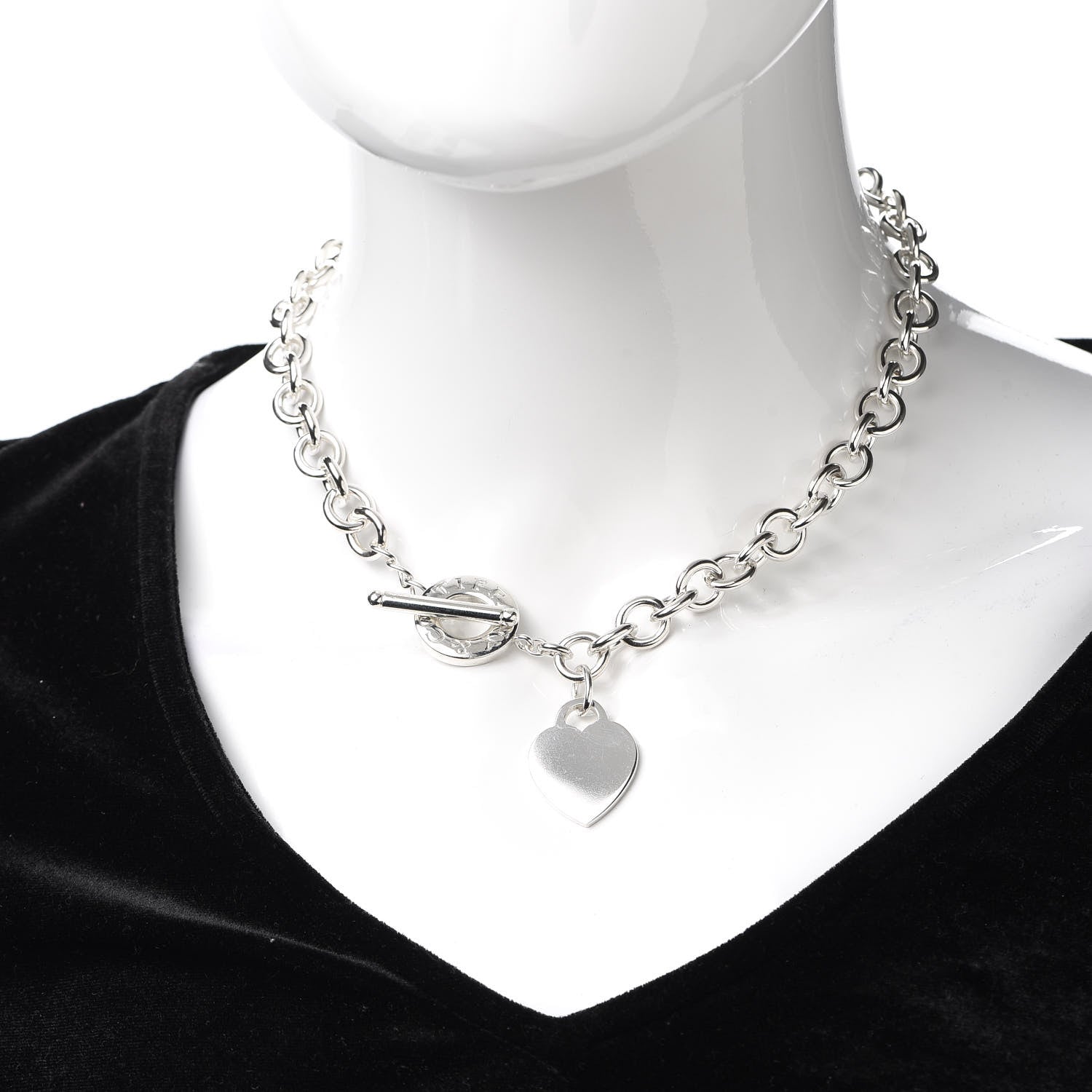 Tiffany Sterling Silver Heart Tag Toggle Necklace 2 of 4