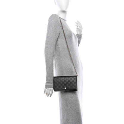 Gucci Guccissima Signature Bowy Chain Wallet Black 2 of 9
