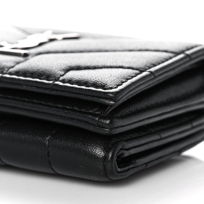 Saint Laurent Lambskin Y Quilted Monogram Loulou Tiny Wallet Black 9 of 12
