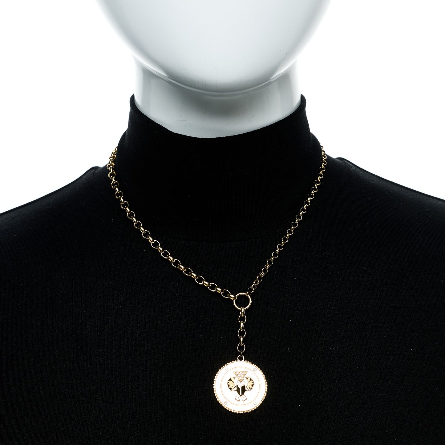 18K Yellow Gold Diamond Protection Large Mixed Belcher Extension Chain Necklace