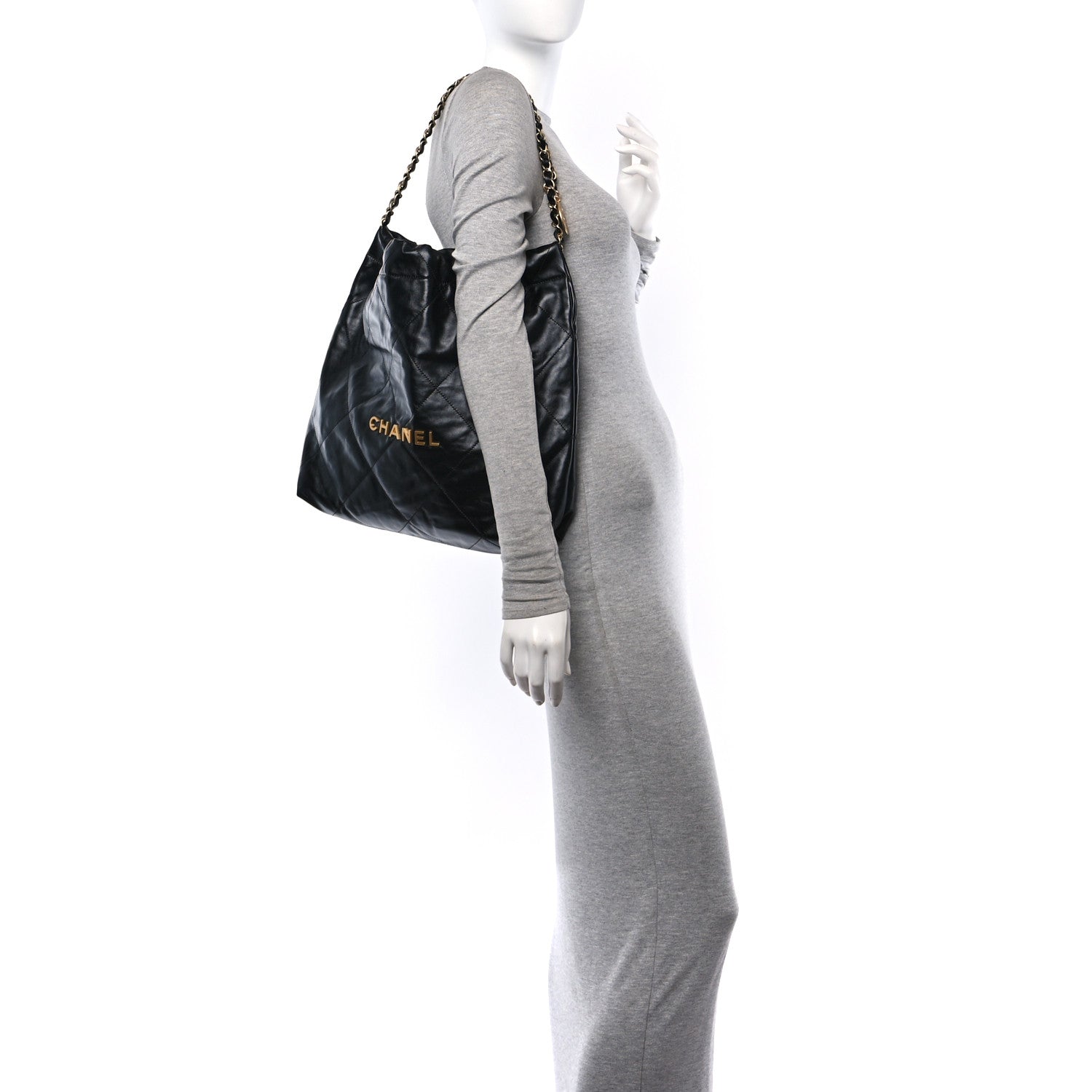 Chanel Shiny Calfskin Quilted Chanel 22 Black 2 of 11