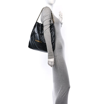 Chanel Shiny Calfskin Quilted Chanel 22 Black 2 of 11