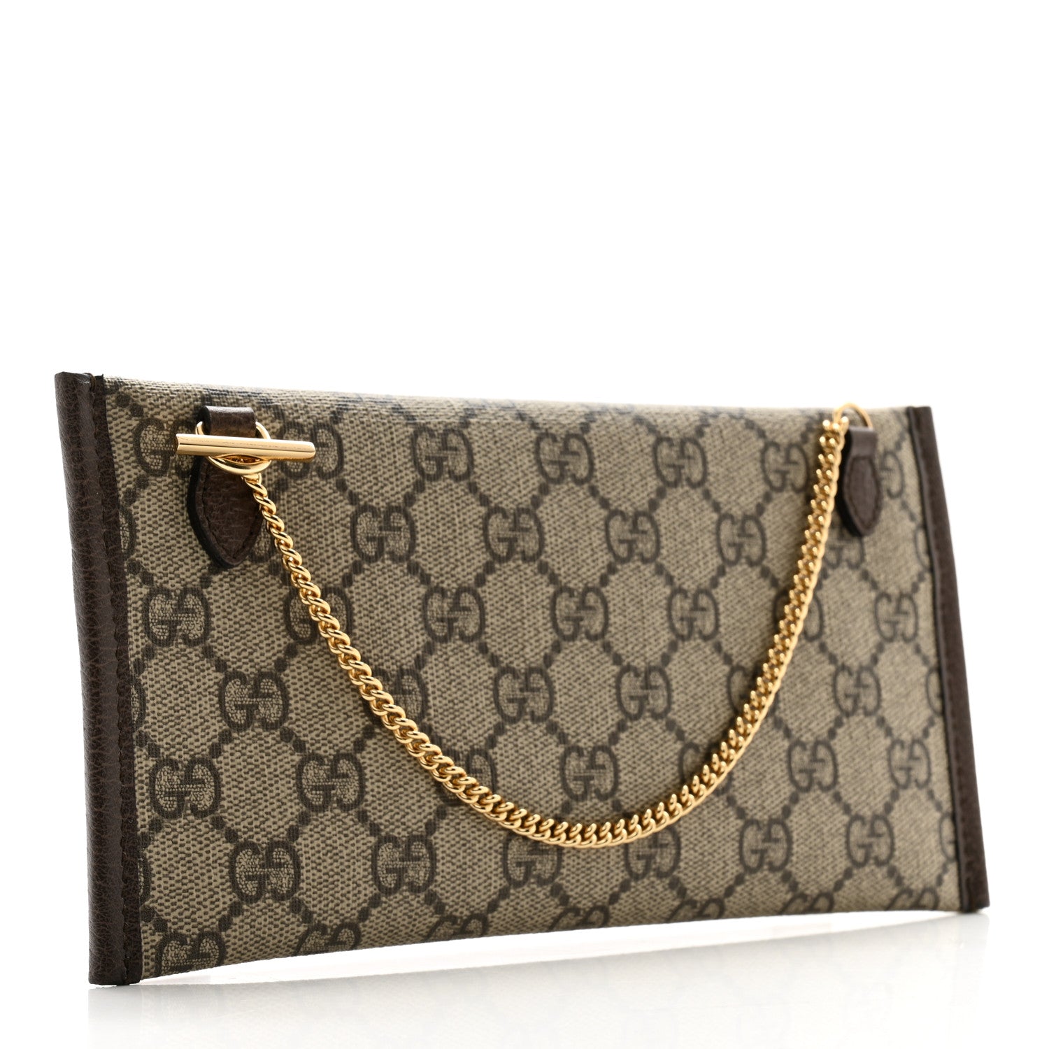 Gucci GG Supreme Monogram Large Rajah Chain Clutch Brown 3 of 8
