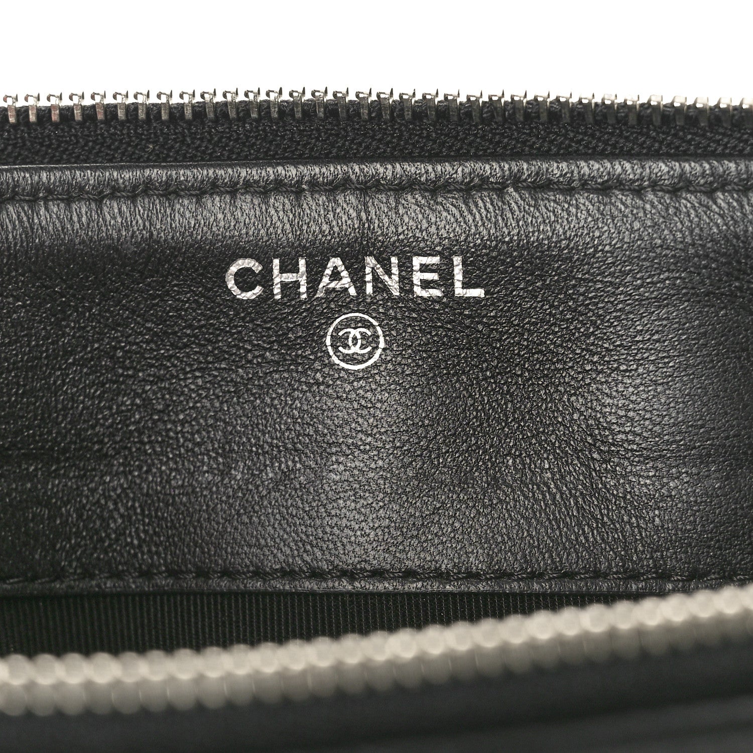 Chanel Lambskin Quilted Large Zipped Clutch Black 6 of 9