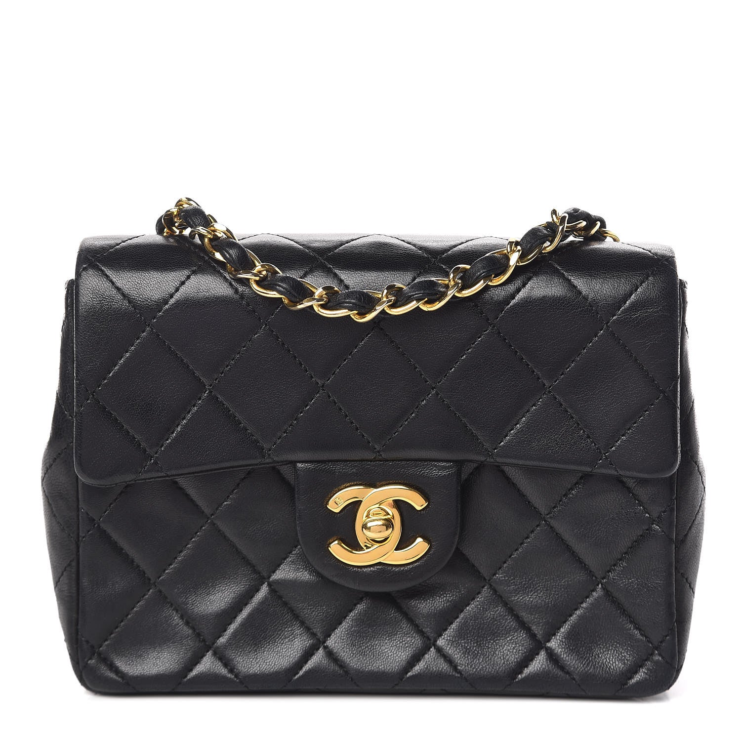 Chanel Lambskin Quilted Mini Square Flap Black 1 of 11