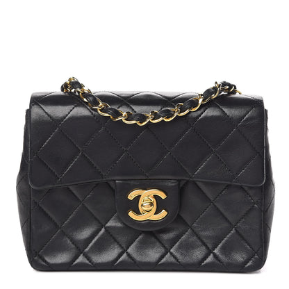 Chanel Lambskin Quilted Mini Square Flap Black 1 of 11