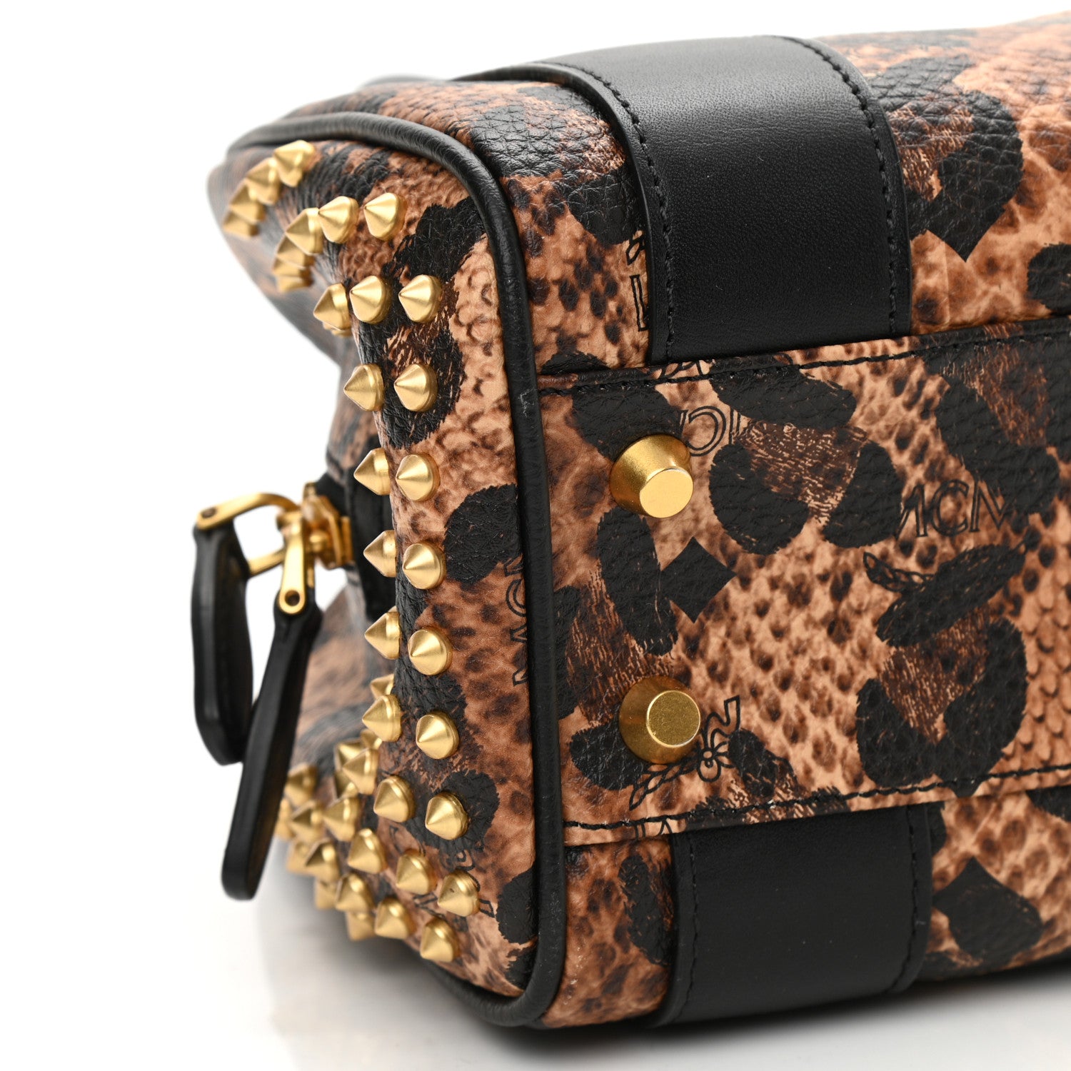 MCM Leopard Print Studded Mini Keana Boston 7 of 8