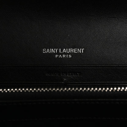 Saint Laurent Lambskin Y Quilted Monogram Large Loulou Flap Wallet Black 6 of 13