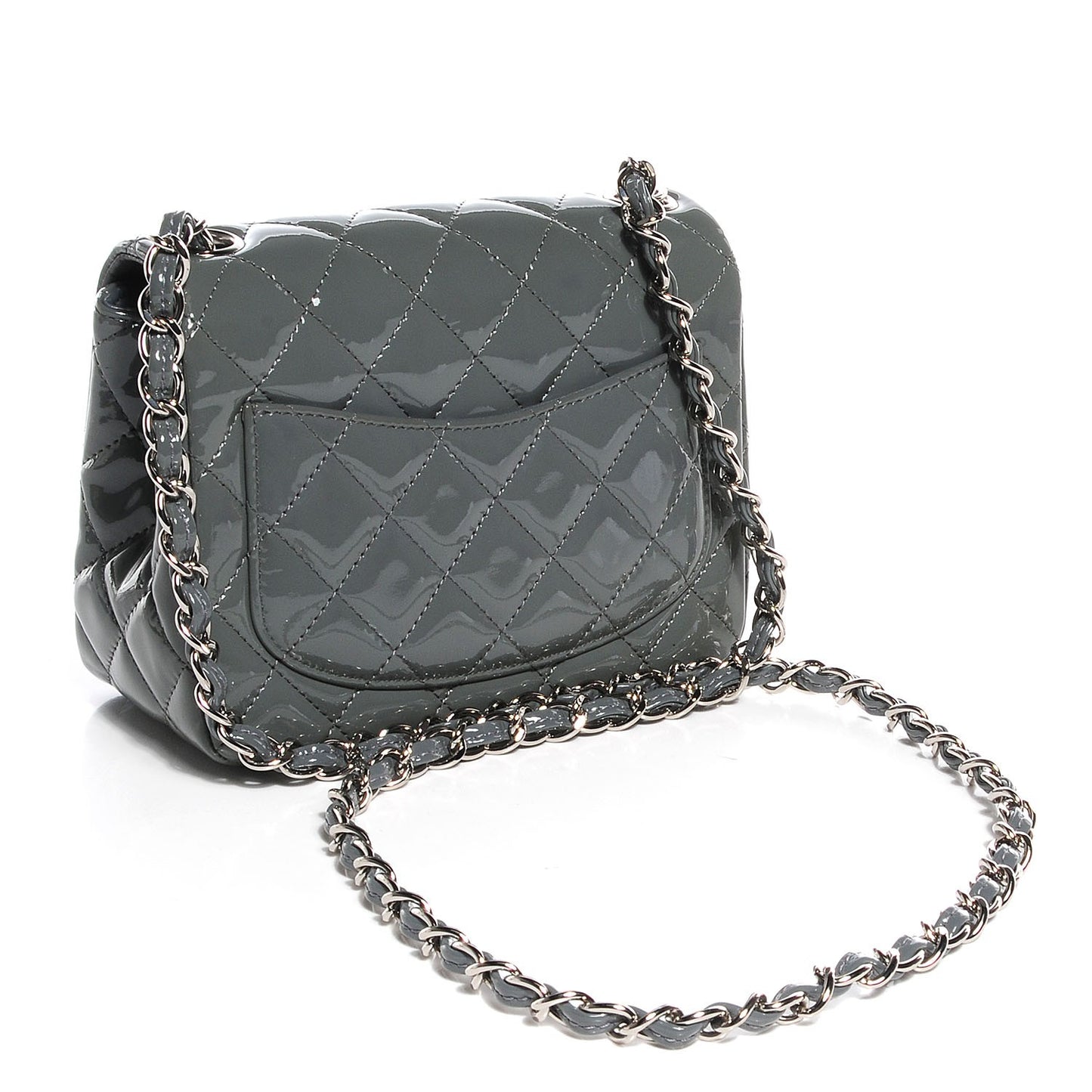 Patent Mini Square Flap Grey