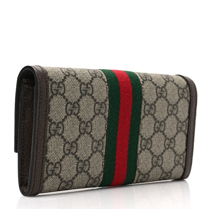 Gucci GG Supreme Monogram Web Ophidia Continental Wallet Brown 3 of 8