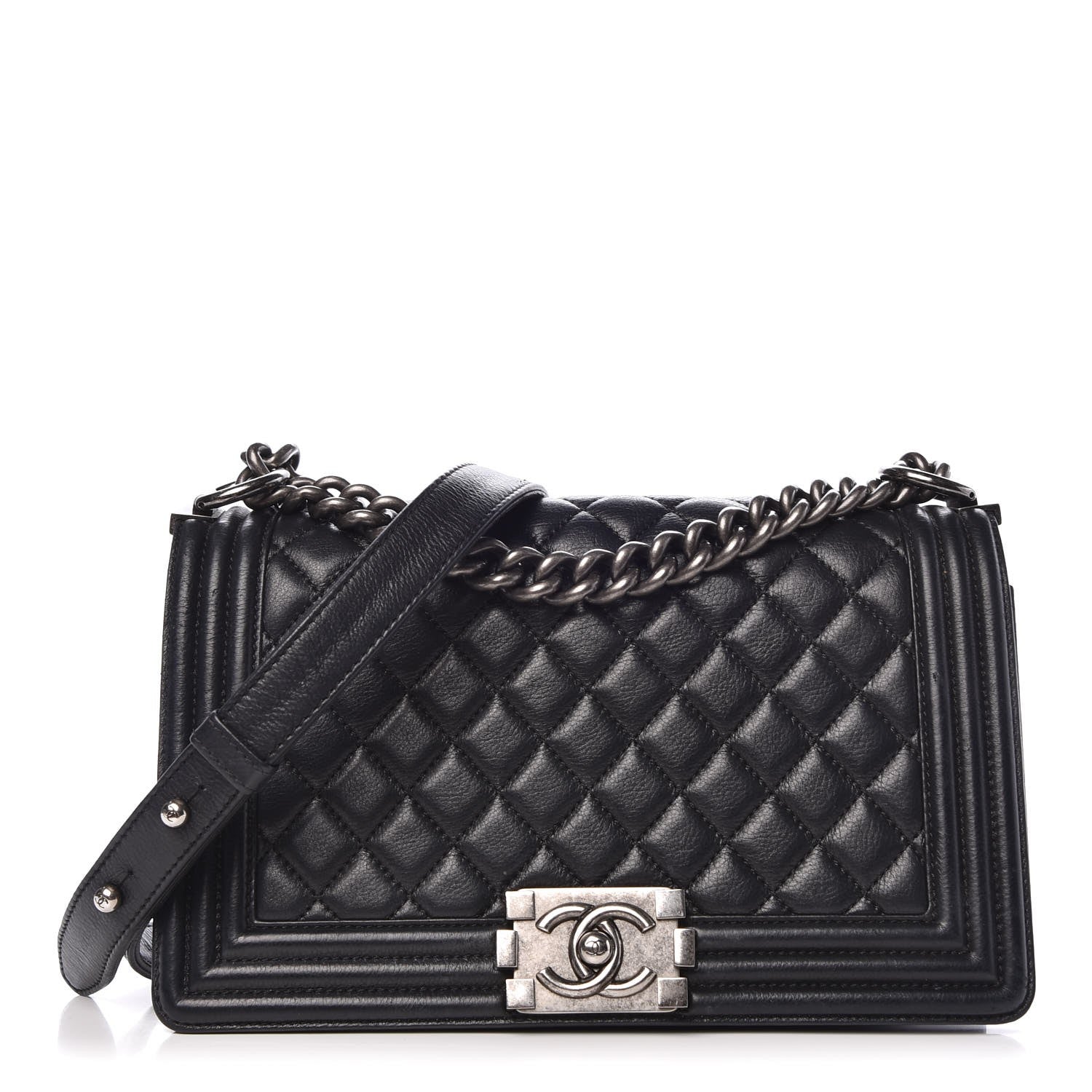 Chanel Calfskin Quilted Medium Boy Flap Black 1 of 9