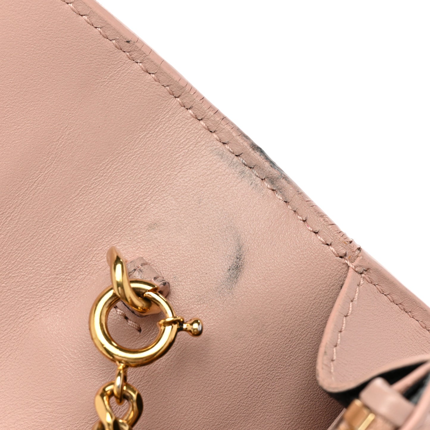 Smooth Calfskin Classic Monogram Kate Tassel Chain Wallet Pale Pink