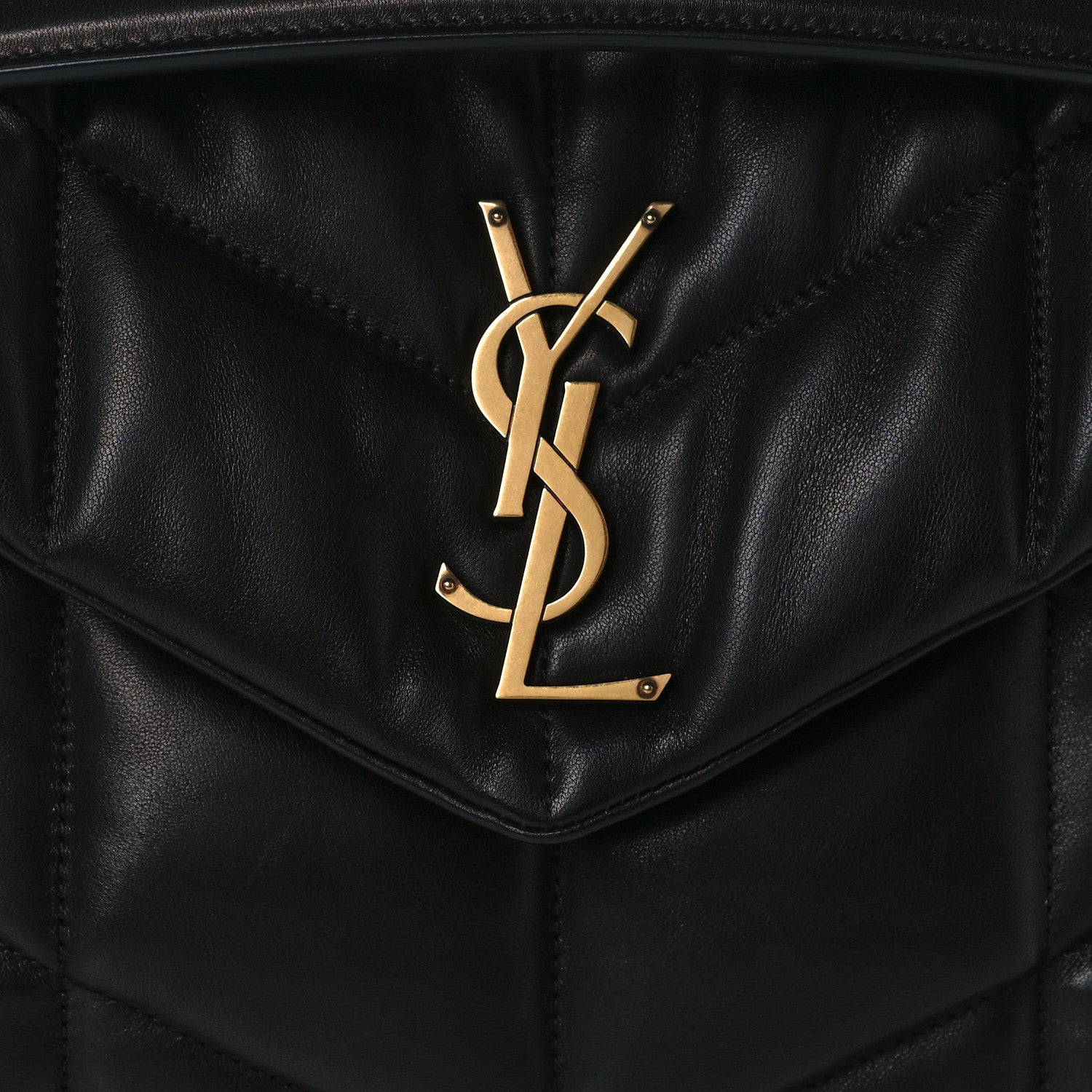 Saint Laurent Lambskin Quilted Small Loulou Puffer Monogram Chain Satchel Black 8 of 10