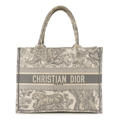 Christian Dior Canvas Embroidered Medium Dioriviera Toile De Jouy Book Tote Gray 1 of 14
