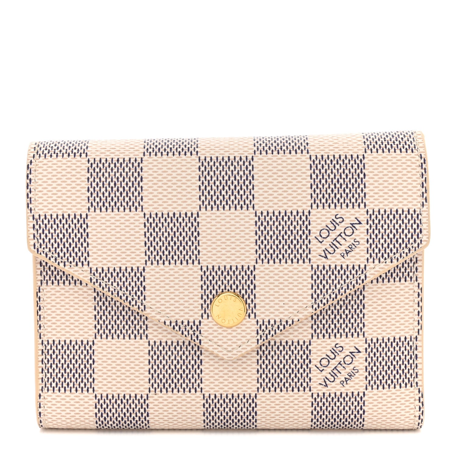 Louis Vuitton Damier Azur Victorine Wallet Rose Ballerine 1 of 8