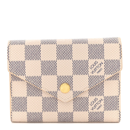 Louis Vuitton Damier Azur Victorine Wallet Rose Ballerine 1 of 8