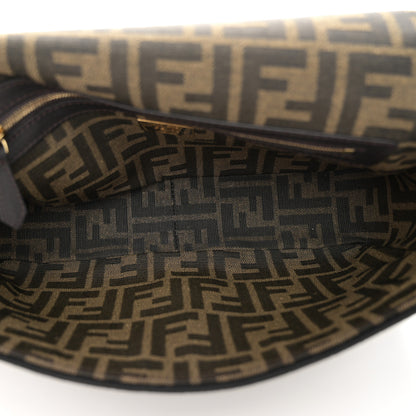 Fendi Fabric Jacquard FF 1974 Medium Baguette Tobacco Moro Black 5 of 10