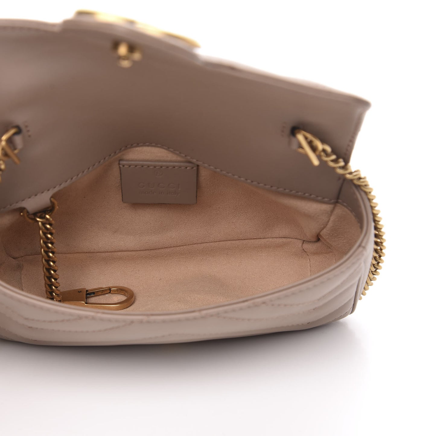 Calfskin Matelasse Super Mini GG Marmont Shoulder Bag Porcelain Rose