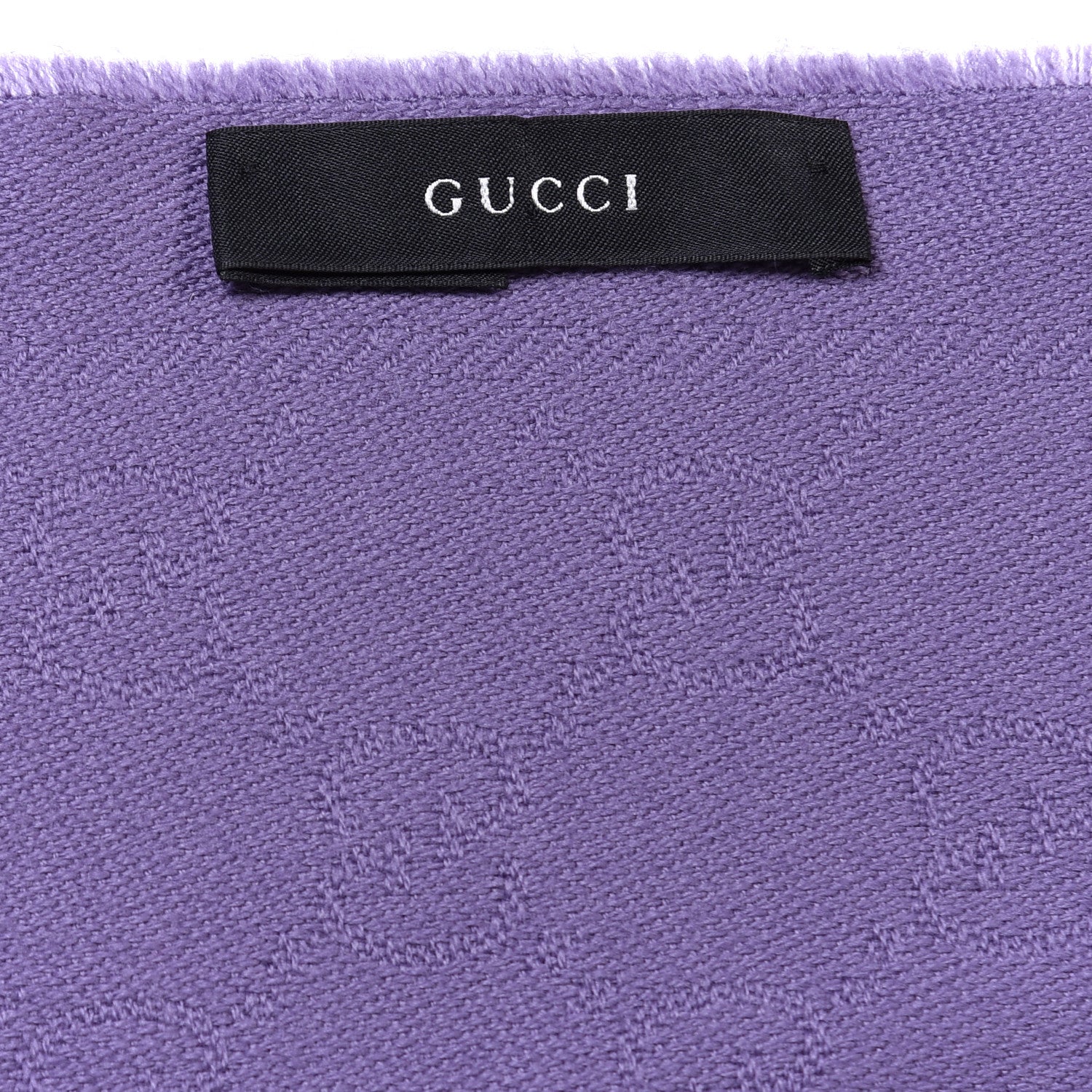 Gucci Wool Monogram Fringe Scarf Purple 4 of 4