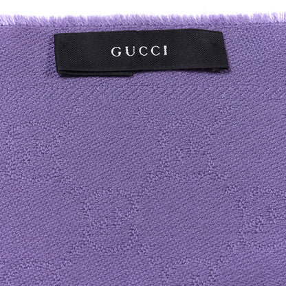 Gucci Wool Monogram Fringe Scarf Purple 4 of 4