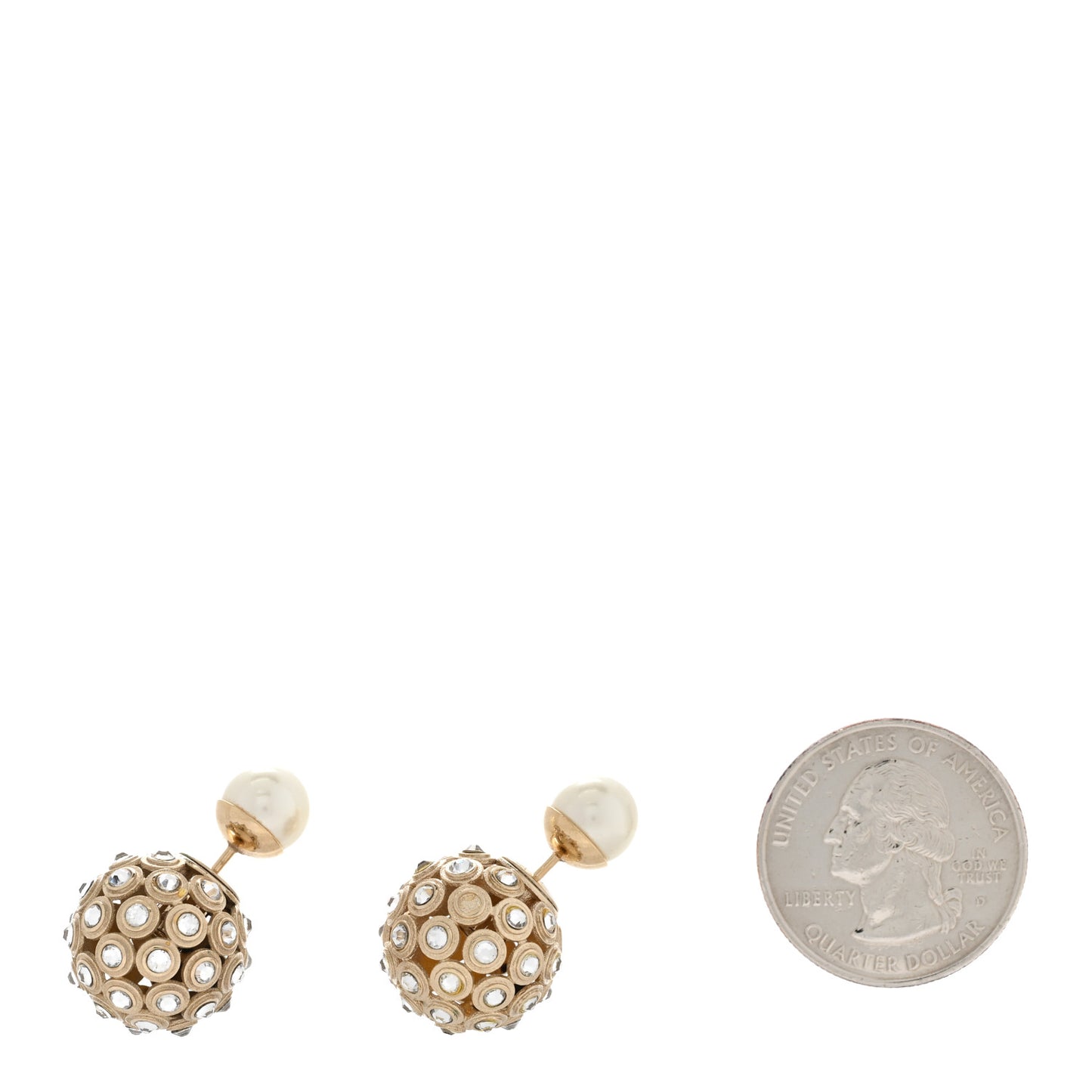 Crystal Pearl Dior Tribales Earrings Gold