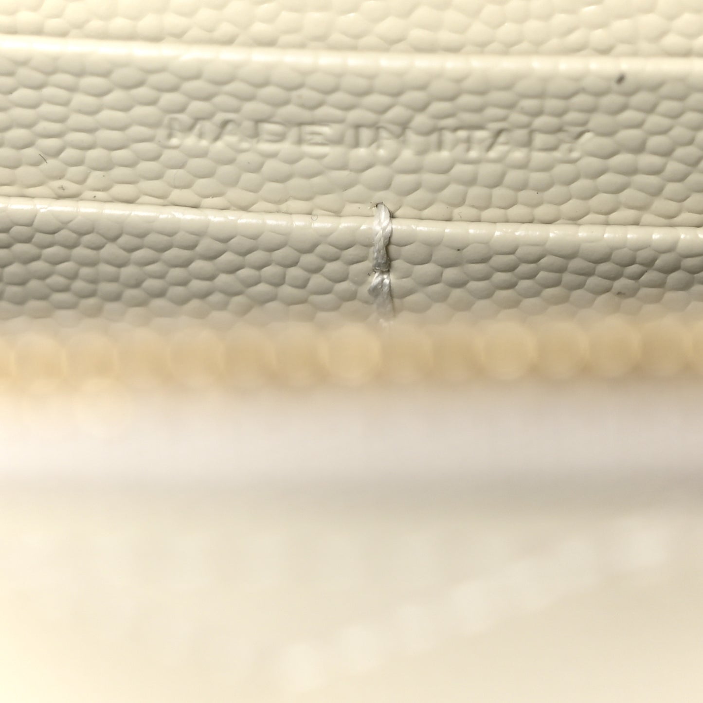 Grain De Poudre Matelasse Chevron Monogram Envelope Chain Wallet Optical White