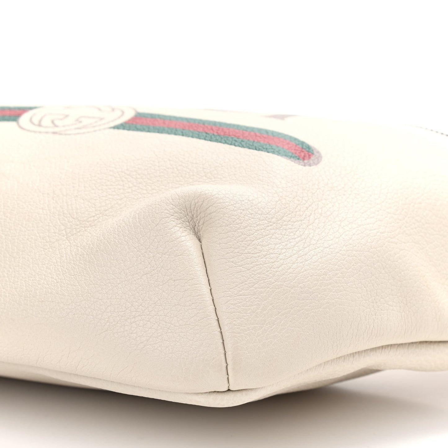 Grained Calfskin Logo Belt Bag White
