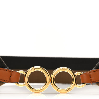 Fendi FEND Canvas Calfskin Strap You Beige Brown 3 of 3