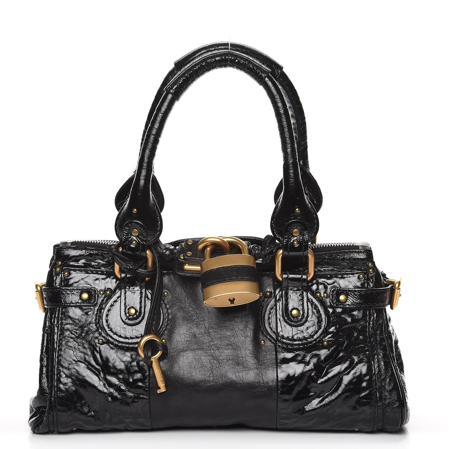Chloe Patent Lambskin Medium Paddington Satchel Black 1 of 7