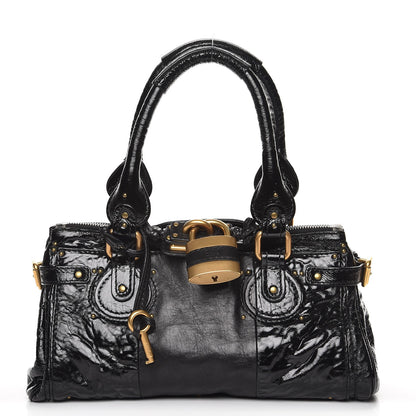 Chloe Patent Lambskin Medium Paddington Satchel Black 1 of 7