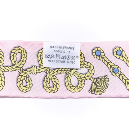 Hermes Silk Galons Et Brandebourg Twilly Rose Pale Bleu Jean 2 of 4