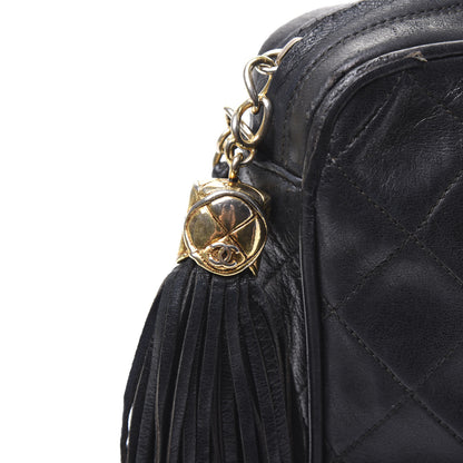 Chanel Lambskin Quilted CC Tassel Camera Case Black 11 of 13