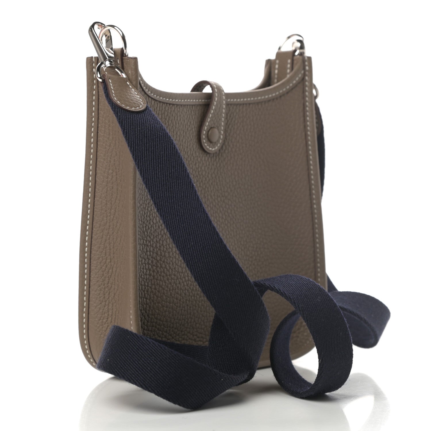 Hermes Taurillon Clemence Amazone Evelyne TPM Etoupe Bleu Indigo 3 of 11