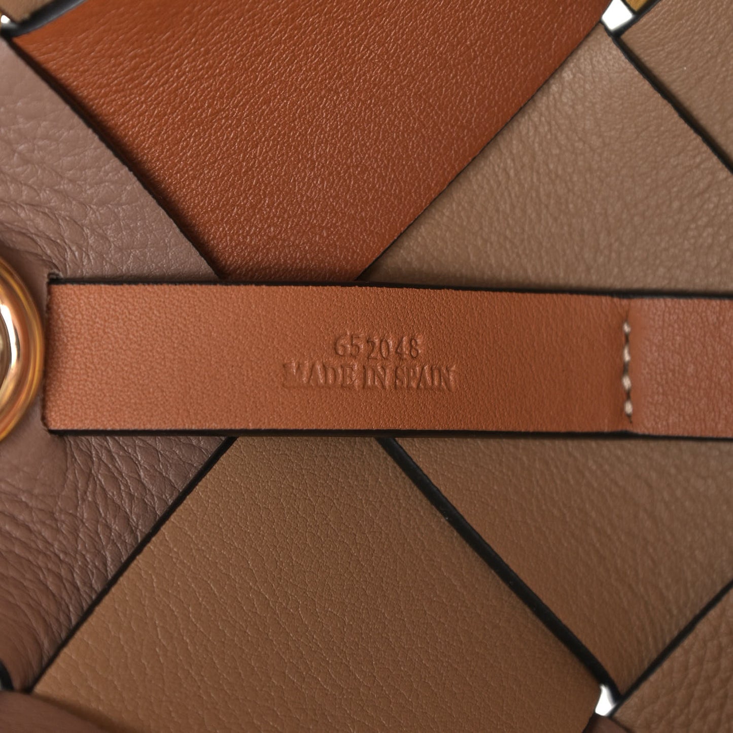 Calfskin Small Woven Basket Surplus Bag Hazelnut Camel