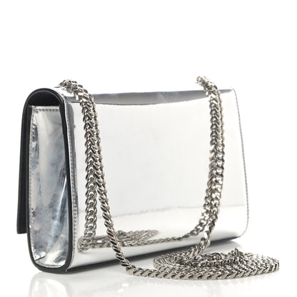 Saint Laurent Vinyl Mirror Small Classic Monogram Kate Satchel Argento 2 of 6
