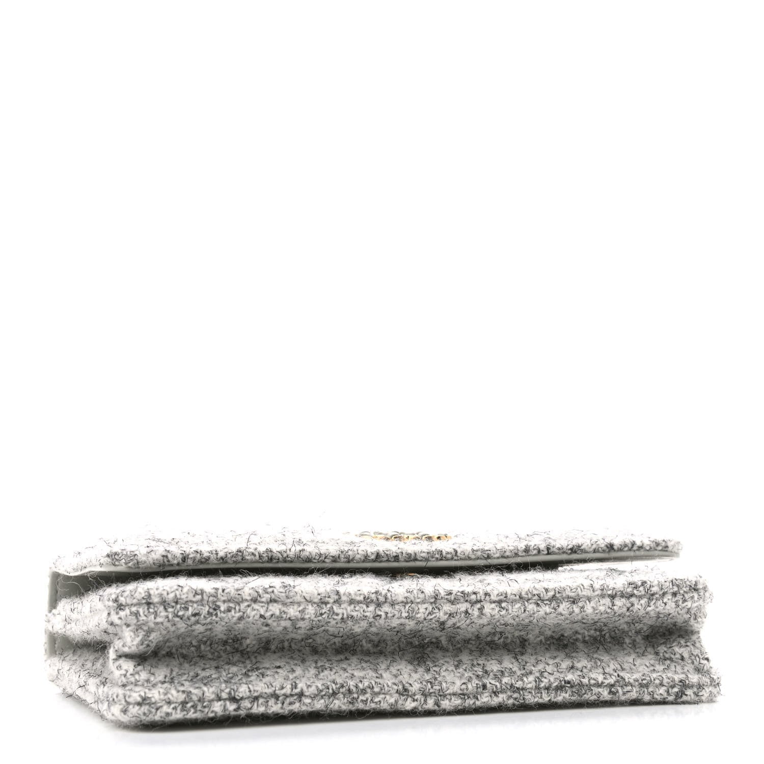 Chanel Wool Tweed Lambskin Quilted Chanel 19 Wallet On Chain WOC Grey 4 of 9