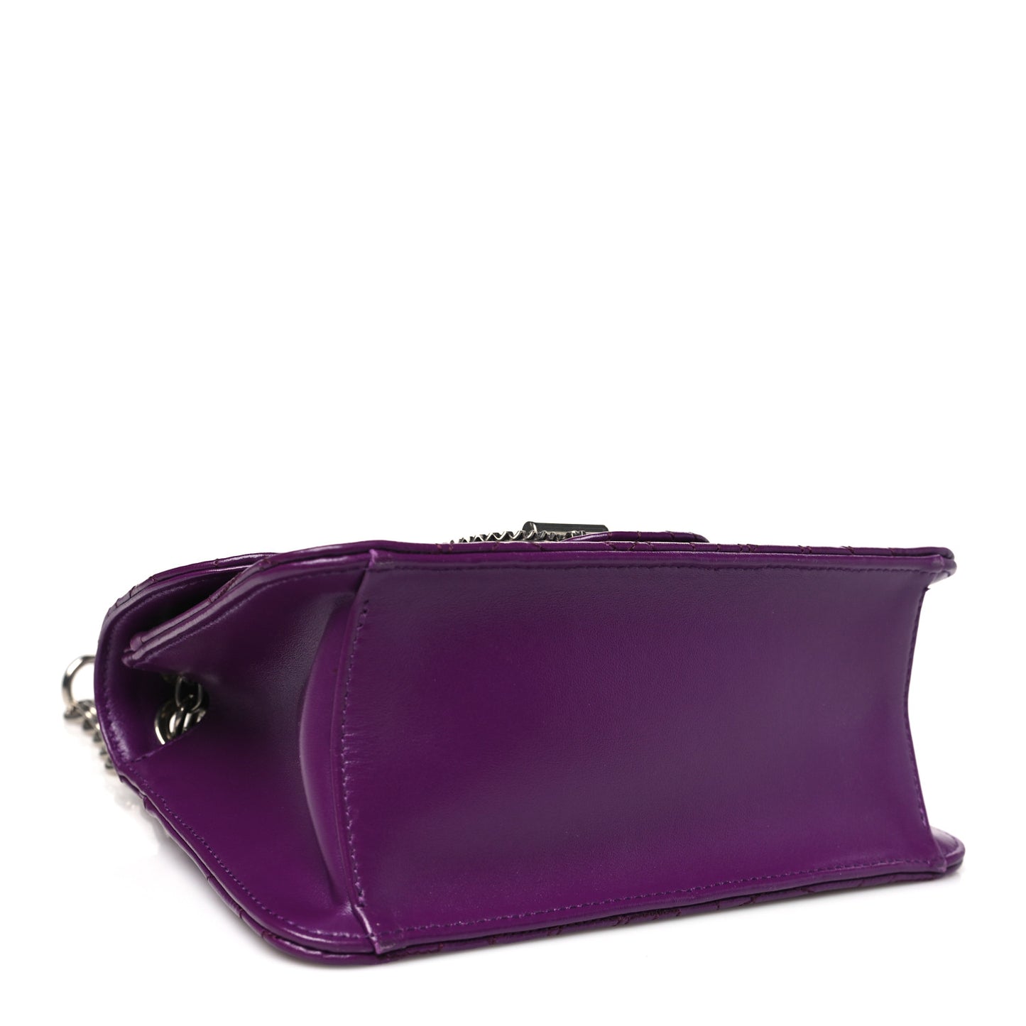 Calfskin Quilted Gancini Small Flap Bag Purple