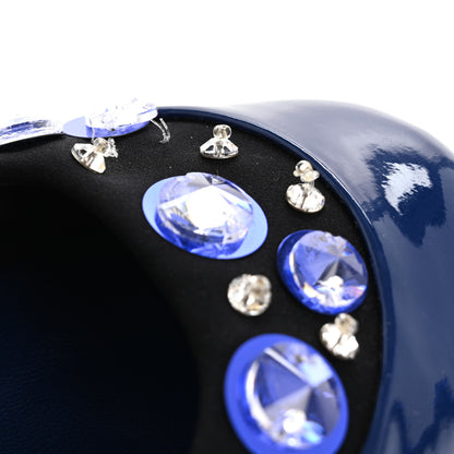 Miu Miu Patent Sequin Beaded Flats 35.5 Blue 10 of 10