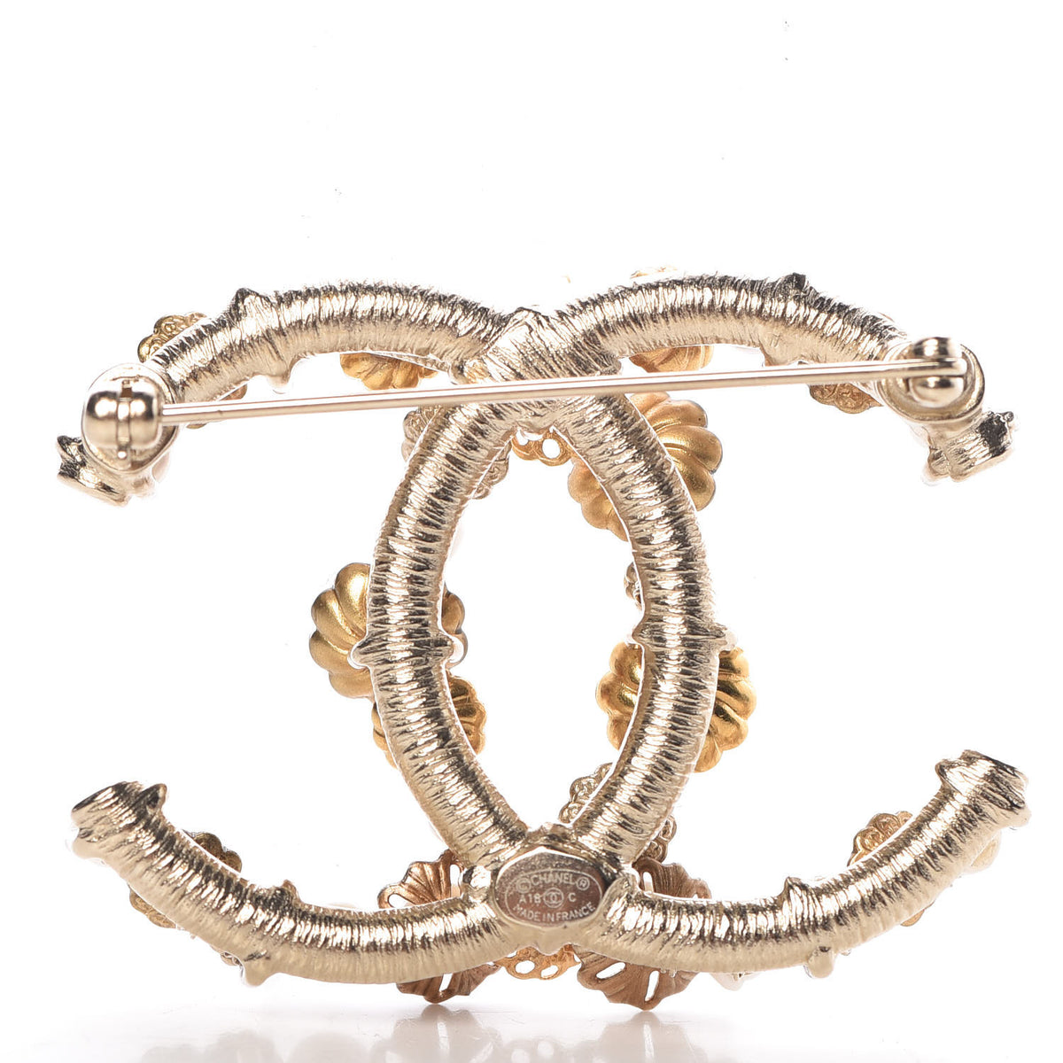 Pearl CC Brooch Gold