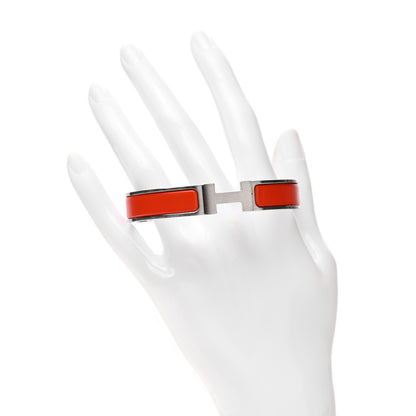 Hermes Matte Enamel Narrow Clic Clac HH Bracelet T5 Orange 2 of 5