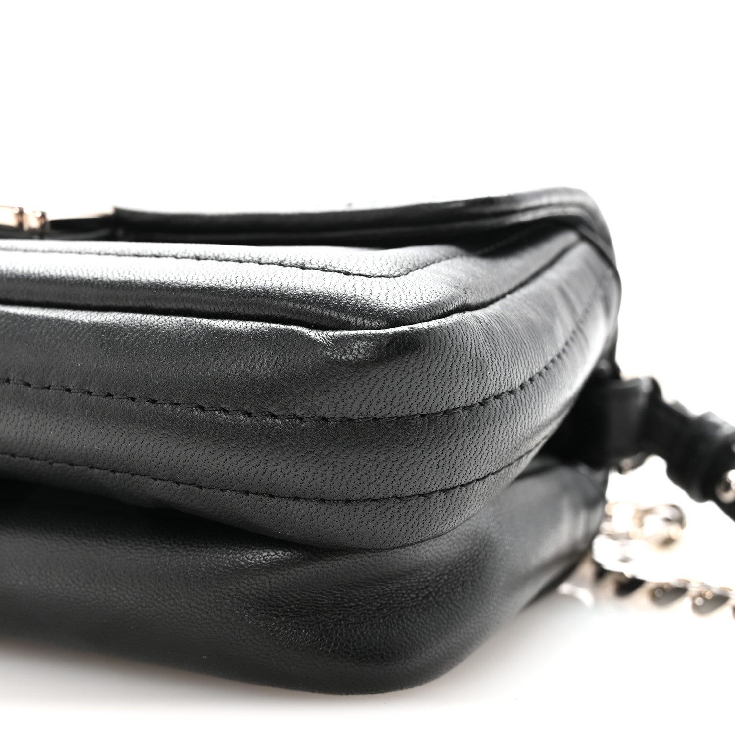 Fendi Shiny Nappa Trapuntata Micro Double Baguette Black 9 of 9