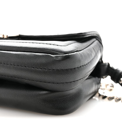 Fendi Shiny Nappa Trapuntata Micro Double Baguette Black 9 of 9