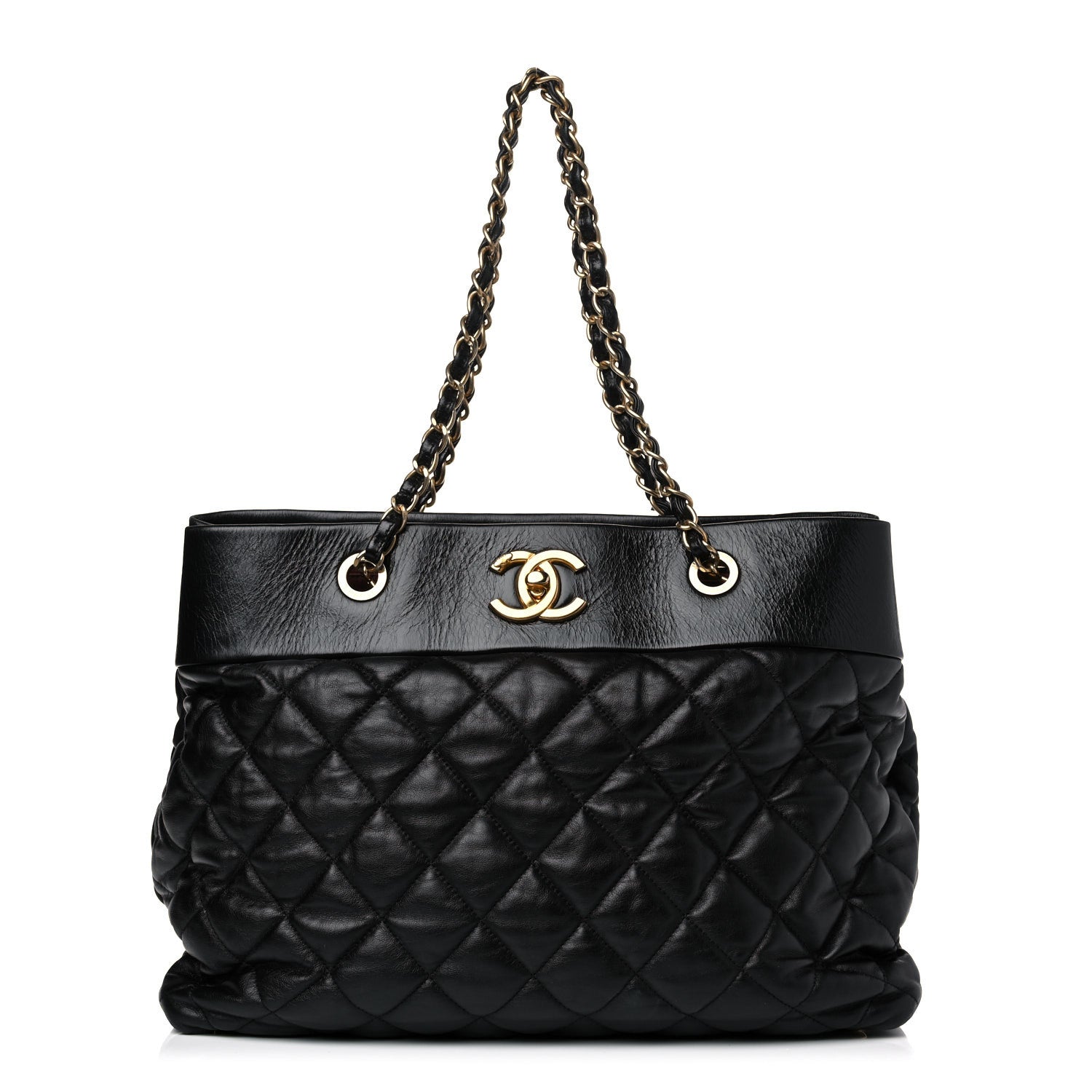 Chanel Calfskin Quilted Large Soft Elegance Tote Black 1 of 11