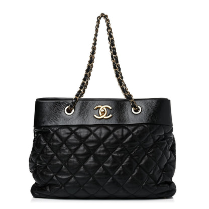 Chanel Calfskin Quilted Large Soft Elegance Tote Black 1 of 11