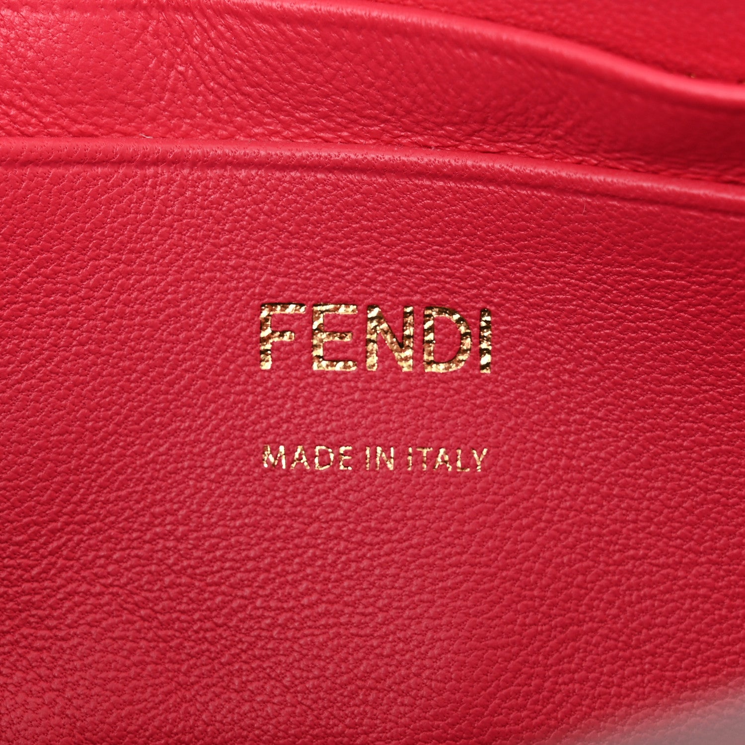 Fendi Nappa FF 1974 Embossed Mini Baguette Lampone 6 of 10