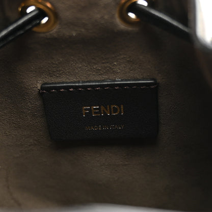 Fendi Vitello Liberty F is Fendi Bi-Color FF 1974 Embossed Mini Mon Tresor Bucket Bag Maya Black 5 of 9