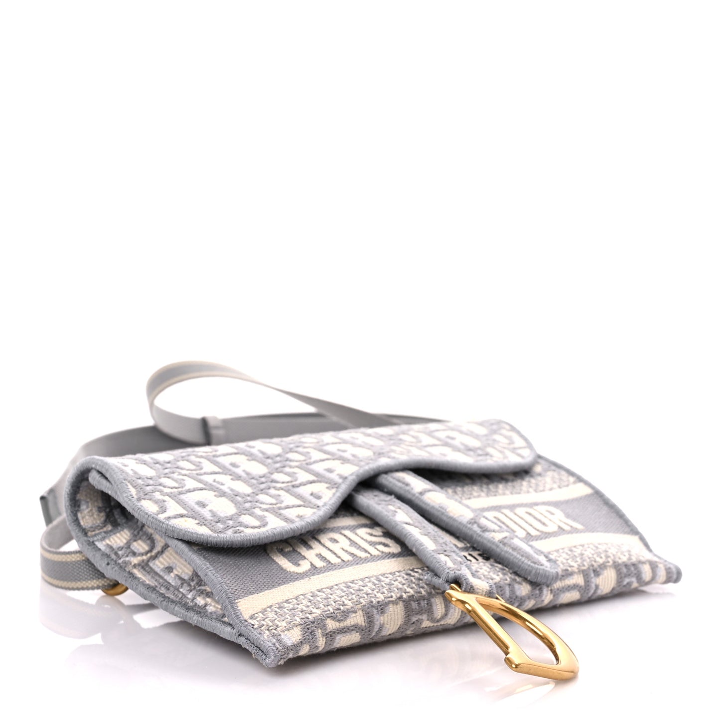 Oblique Slim Saddle Pouch Grey