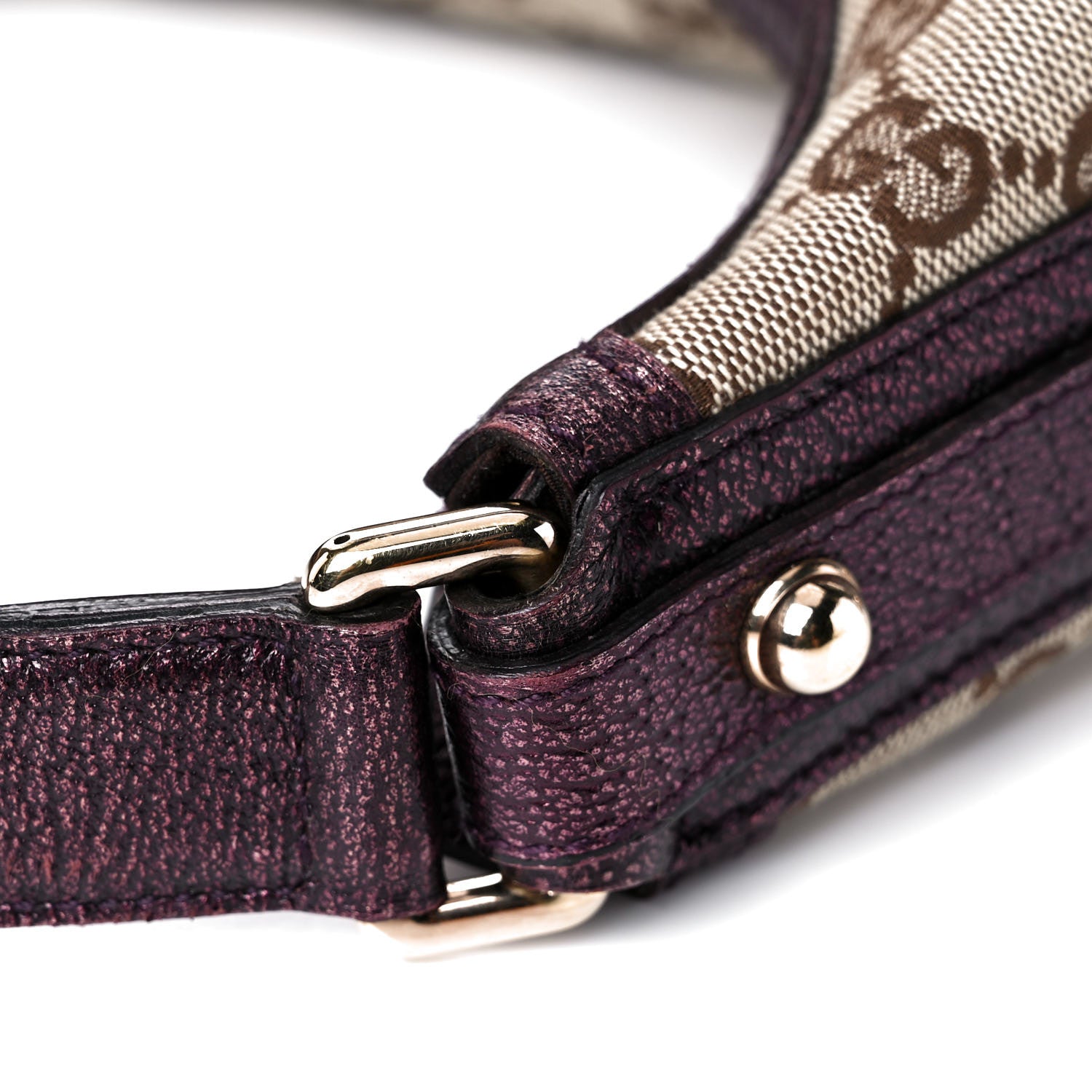 Gucci Metallic Monogram Horsebit Chain Hobo Purple 11 of 11