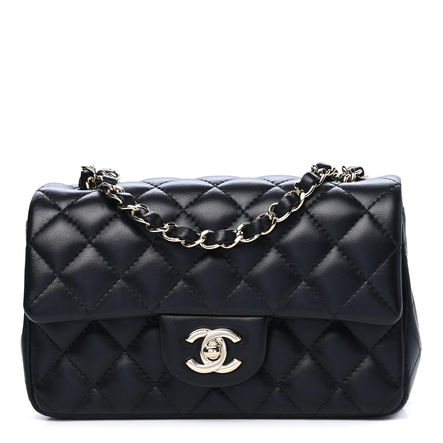 Chanel Lambskin Quilted Mini Rectangular Flap Black 1 of 8