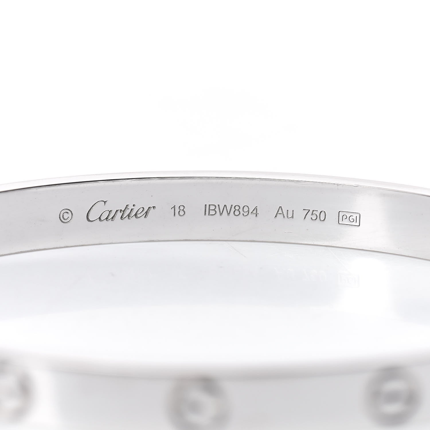 Cartier 18K White Gold LOVE Bracelet 18 4 of 5